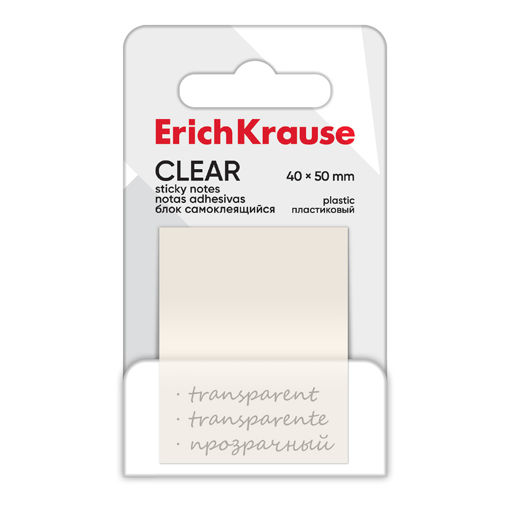 Picture of EK PLASTIC STICKY NOTES CLEAR 50X40MM